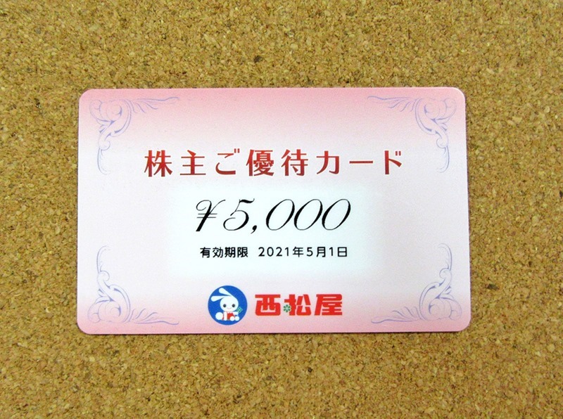 西松屋チェーンの優待カード（2020年8月権利）